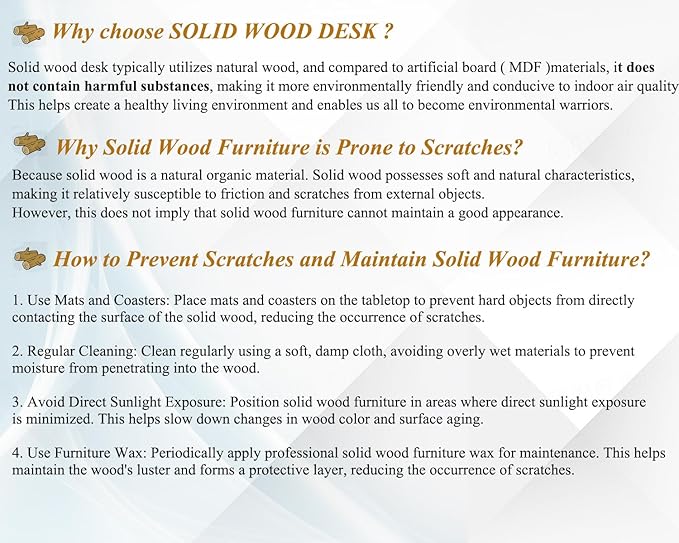 IBF Solid Real Wood Large Computer Desk, 60” Rustic Natural Home Office Desk, Long Industrial Writing Desk for Living Room, Metal Wooden Executive Computer Table, Brown, 60 Inch