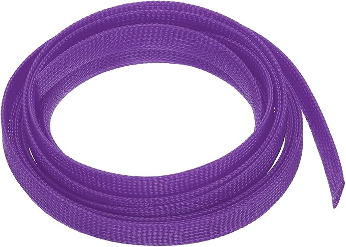 uxcell PET Expandable Sleeving 10ft 1/2" Purple Cable Management Sleeve Cord Organizer for Wrap Protect Cable