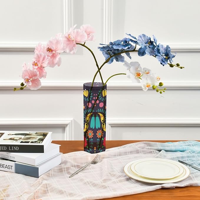 Vase Plastic Vase Elegant Cylinder Flower Vase Shatterproof Decorative Centerpiece for Home Table Office Weddings Events (11.8 x 3.9 in)