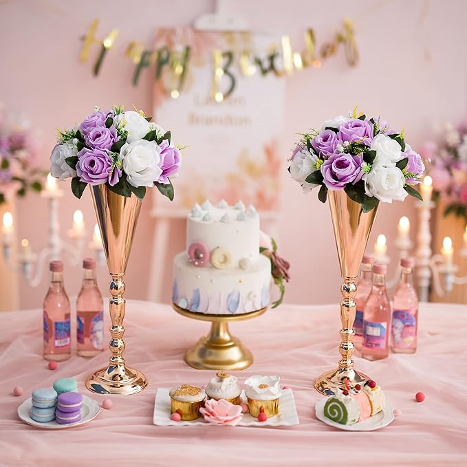 Flower Centerpieces for Wedding Tables: Wedding Table Decorations Lilac & White Flower Balls Centerpieces for Engagement Cerebration Party Center Pieces 10 Packs