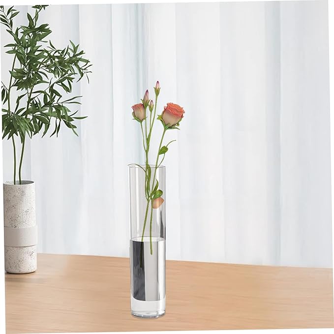 Acrylic Vase, 16" Tall Clear Vase, Non Breakable Plastic Cylinder Vases Clear Flower for Living Room Centerpiece, Floral Arrangement, Wedding Decor