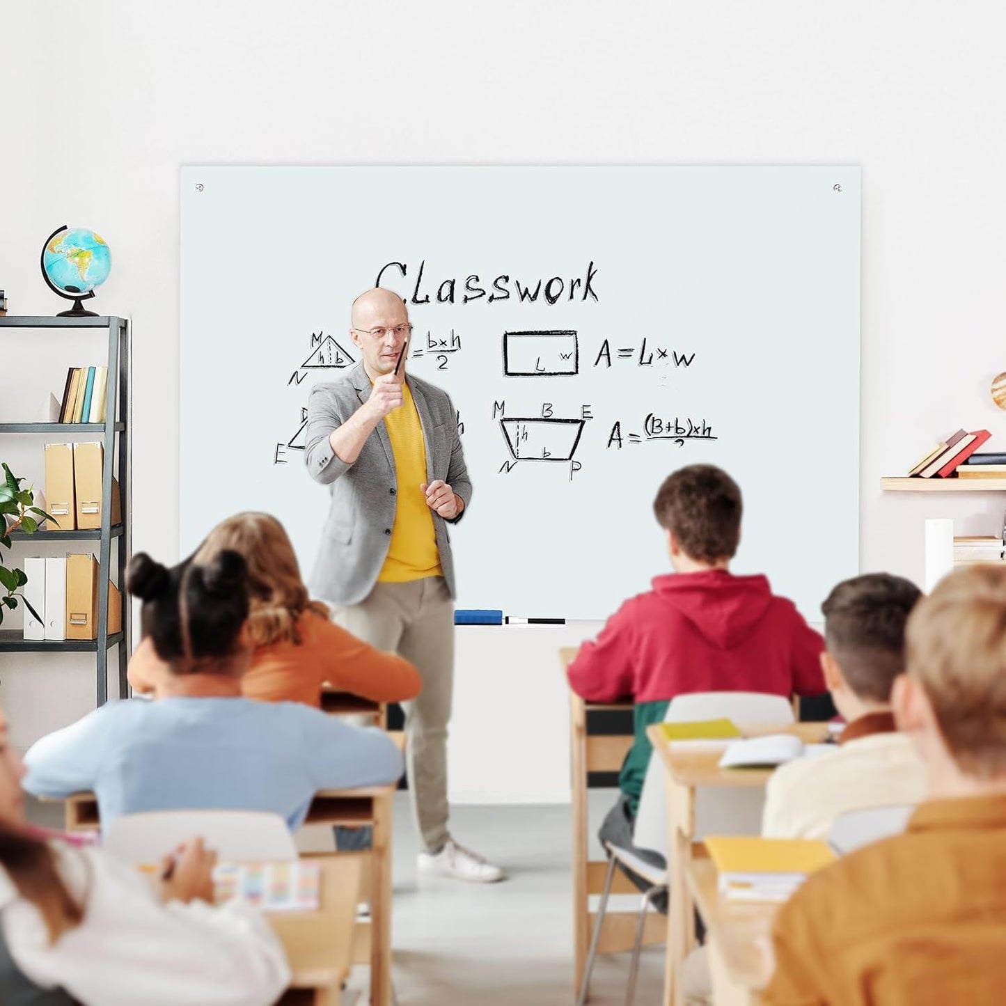 WALGLASS Magnetic Glass Whiteboard - 36"x24" Frameless Dry Erase Board for Office & School | Includes 6 Magnets & Pen Tray