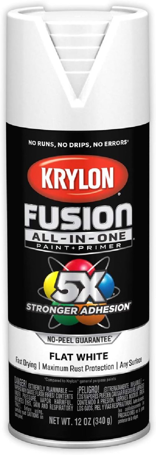Krylon Fusion All-In-One Spray Paint - Indoor/Outdoor Adhesive, 12 oz, White Finish