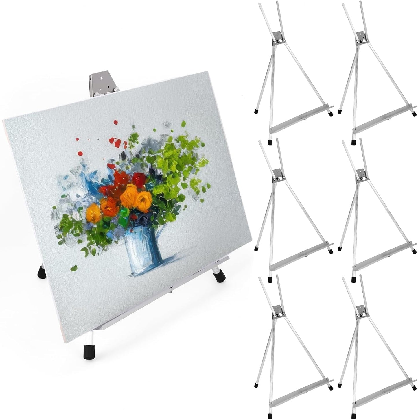 Zonon Adjustable Aluminum Tabletop Display Easel - 6 Pcs, 15'' to 21'' for Painting & Art