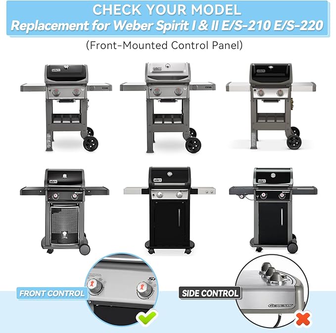 Webonbake 15.3 inch Flavorizer Bars for Weber GS4 Spirit II & I E210 S210 E220 S220 Grill with Front Control Knobs, Stainless Steel Heat Plate Flavor Bar Replacement for 7635, 3 Pack