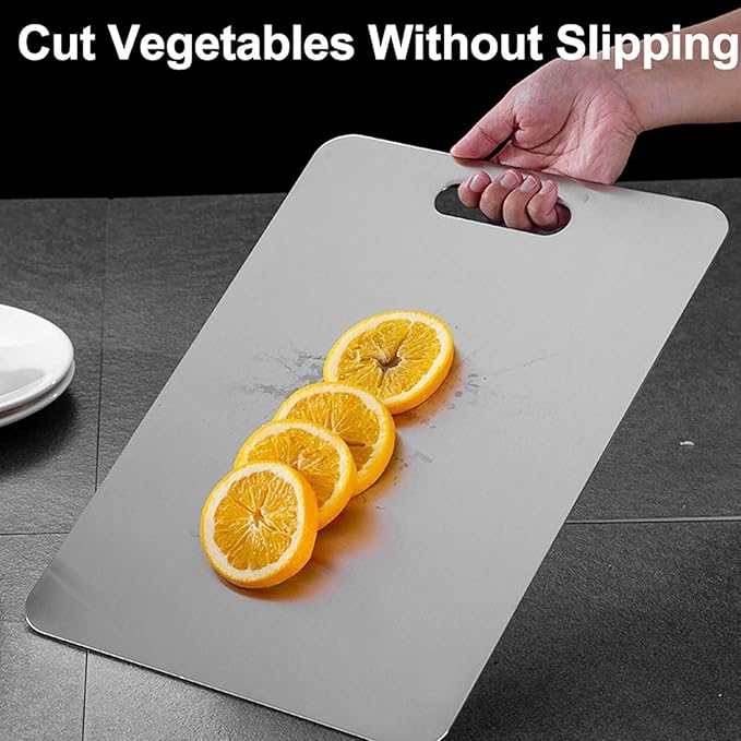 Titanium Cutting Board,100% Pure Titanium Cutting Boards for Kitchen, 2025 New Double Sided Food-Grade Chopping Board for Cutting Meat Vegetable Fruit (14"L x 10"W)