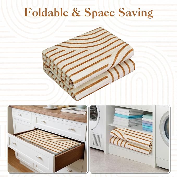 9x12 Area Rug Washable Modern Abstract Rugs for Living Room Non Shedding Soft Bedroom Boho Carpet Ultra-Thin Low Pile Living Room Floor Covers Abstract Line Carpet for Playroom Kids Room, Orange