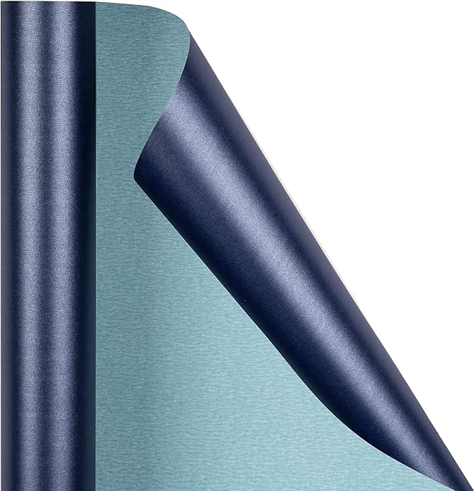 RUSPEPA Navy Blue Matte Wrapping Paper - Solid Color Pearly - lustre Paper Perfect for Wedding, Birthday, Christmas, Baby Shower -17 Inches X 32.8 Feet