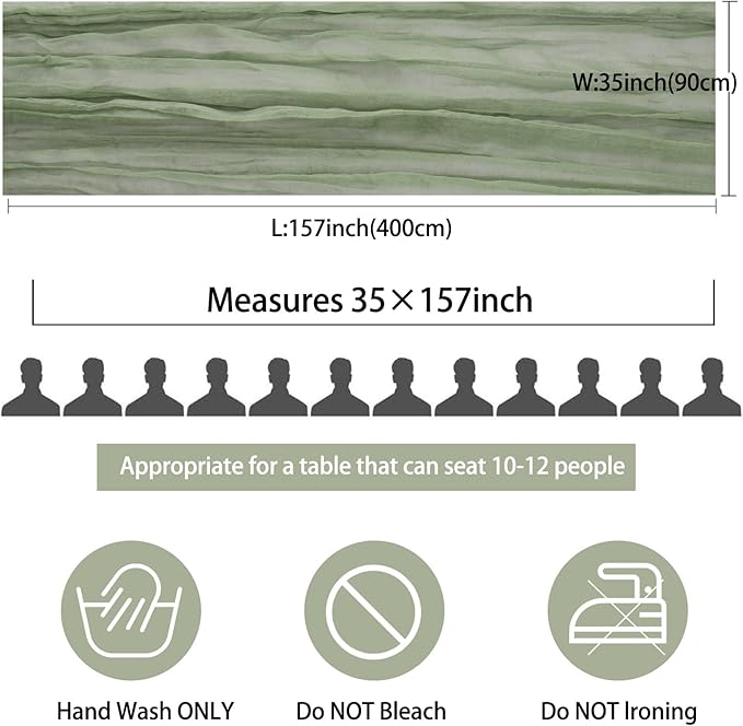12 Pack 13Ft Cheesecloth Table Runner 35x157 Inch Boho Gauze Table Runner Cheese Cloth Long Rustic Table Runners for Wedding Bridal Shower Birthday Party Table Decor (Dusty Sage Green)