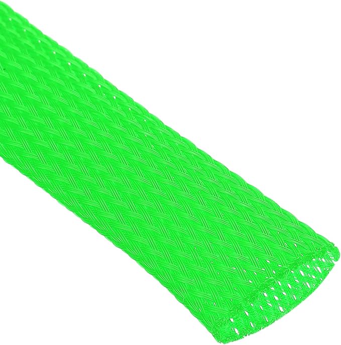 uxcell Expandable Sleeving,1 3/16-inch 25ft Cable Sleeve, Green