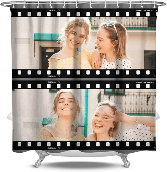 Personalized Shower Curtain Set Custom Photo Shower Curtains Modern Minimalist Home Bathroom Curtain Decor with 12 Hooks 84 Inch Wide * 72 Inch High