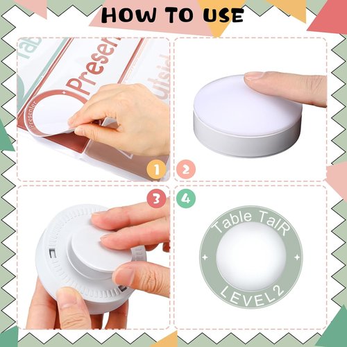 Glooglitter LED Tap Light - 5 Pcs School Push Light & Voice Level Poster Stickers | Classroom Rules Sign
