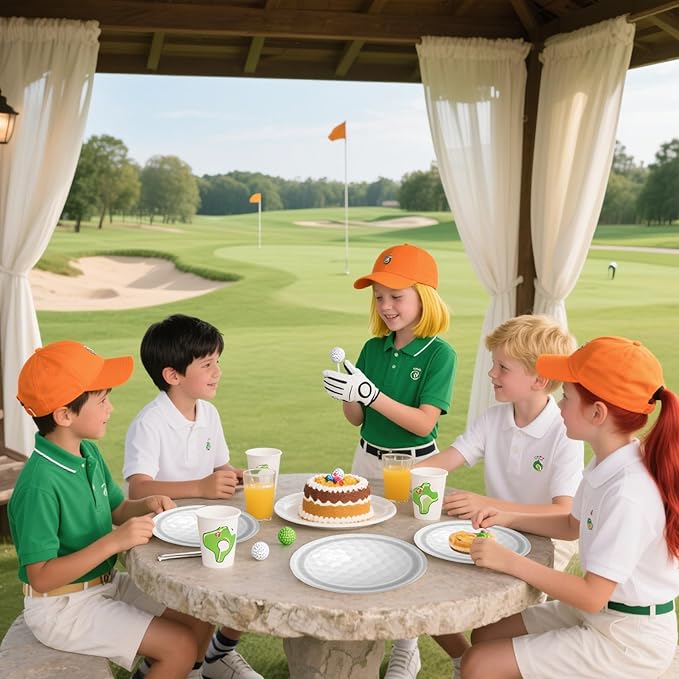 50PCS Golf Ball Party Paper Plates 7 Inch, Disposable Golf Birthday Party Supplies Cake Dessert Plates for Birthday Baby Shower Sports Theme Decorations (Golf Ball)