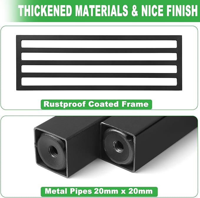 Dipion 2 Pack Metal Plant Stand Outdoor Plant Shelf Indoor,1 Tier Heavy Duty Plant Stands for Multiple Plants,26" L x 10.12" H x 8.75" W,Black