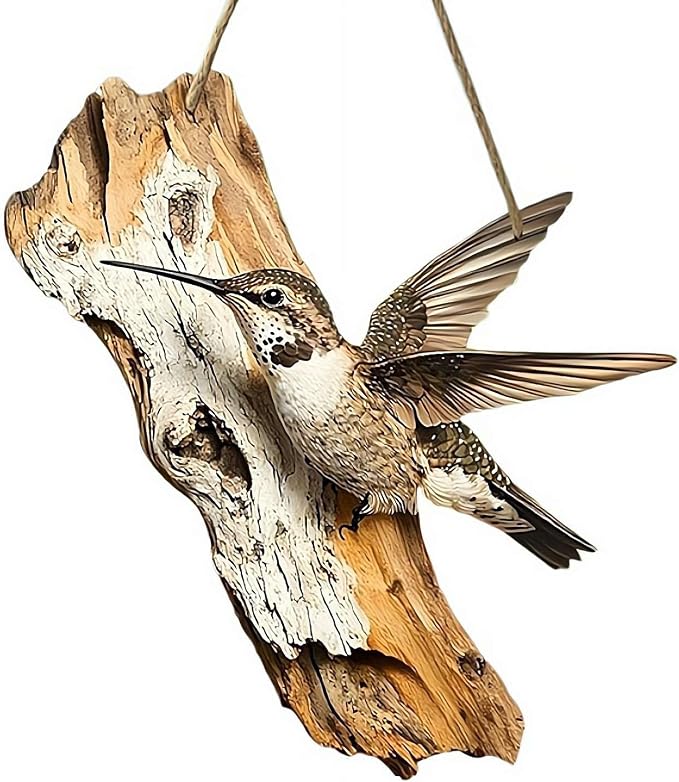 Vintage 2D Bird Wooden Signage, Handmade Boxwood Bird Wall Hanging, Rustic Farmhouse Robin Birds Wall Decor, Garden Flower Birds Market Porch Home Photo Background for Indoor and Outdoor Use