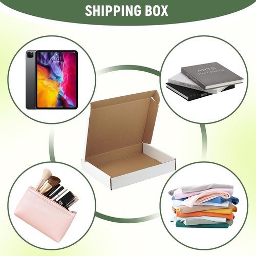 Regine Switzerland Shipping Boxes - 10 Pack White Corrugated Cardboard | 13"x10"x2" for Small Business