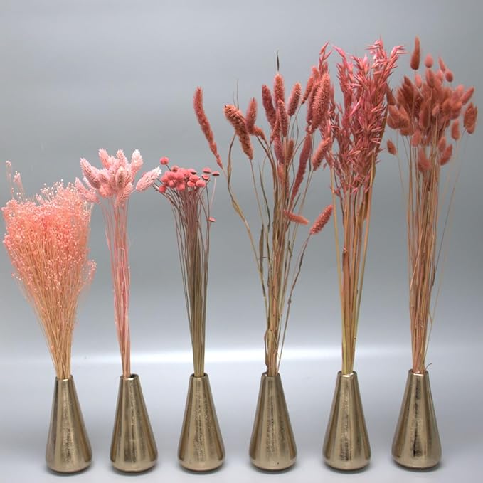 Dried Flower Bouquet & Floral Mix Premium Hand-Packed Natural Dried Plants for Home Decor, Bouquets, and Arrangements – Made in Italy (Light Pink)