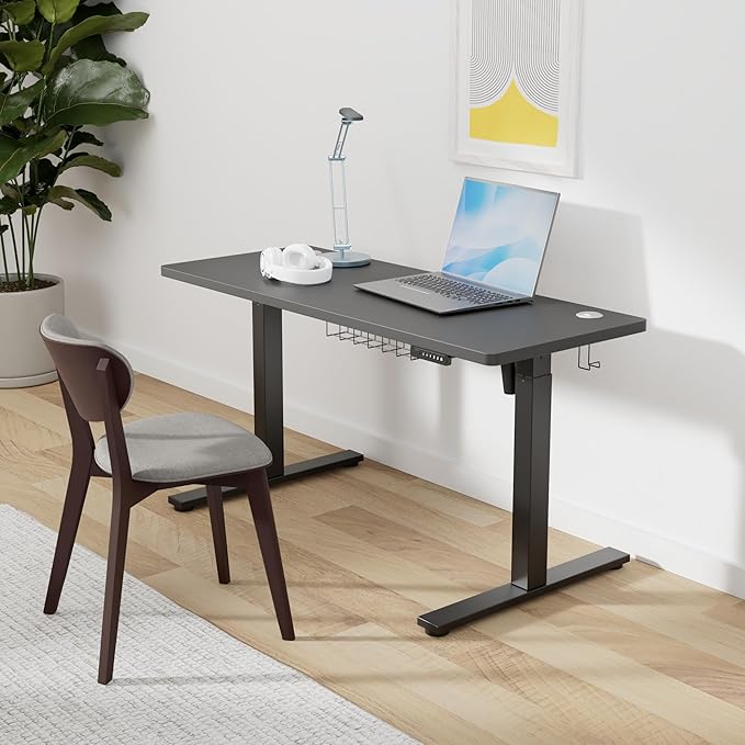 SIAGO Electric Standing Desk Adjustable - 48 x 24 Inch Sit Stand up Desk with Cable Management - 3 Memory Preset Adjustable Height Table
