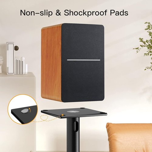 Perlegear Universal Speaker Stands - 28-Inch Floor Stands for Surround Sound Up to 22lbs | Cable Management Included, 1 Pair