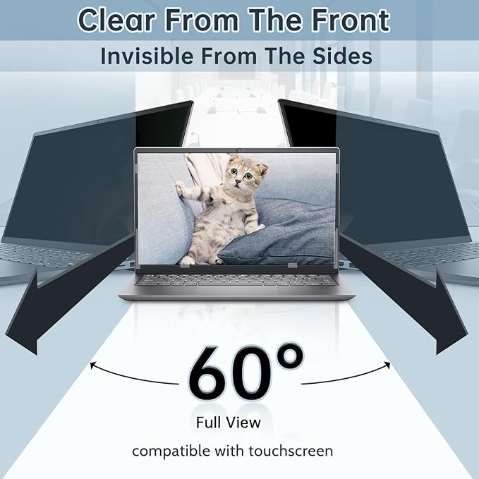 IPROKKO Laptop Privacy Screen 13.3 Inch Compatible With Hp, Dell, Acer, Lenovo, Thinkpad, Samsung, Asus, Sony, Removable 16:9 Aspect Laptop Privacy Shield, Anti Blue Light Glare 13.3 Inch Laptop Priva