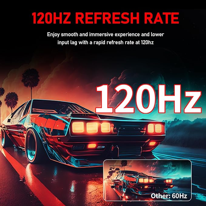 Gawfolk 49 Inch Curved Gaming Monitor, 5120x1440 Dual QHD, 120Hz, 1500R, AMD FreeSync, 32:9, Height Adjustable Ultra-Wide Computer Screen for Multitasking