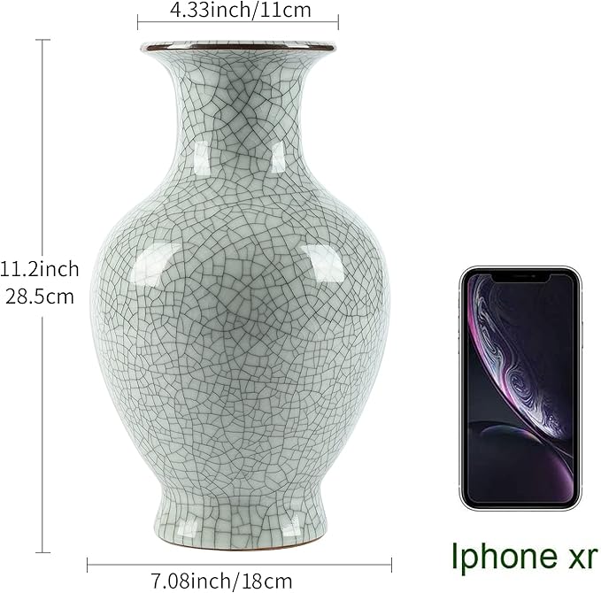 Chinese Ceramic Art Handmade Antique ice Crack Glaze vases Big China Porcelain Flower Bottle Vase