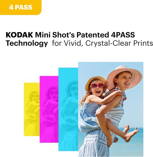 KODAK Mini Shot 2 ERA Instant Digital Camera & Photo Printer - 2-in-1 Portable, Bluetooth, Black | 38 Sheets Included