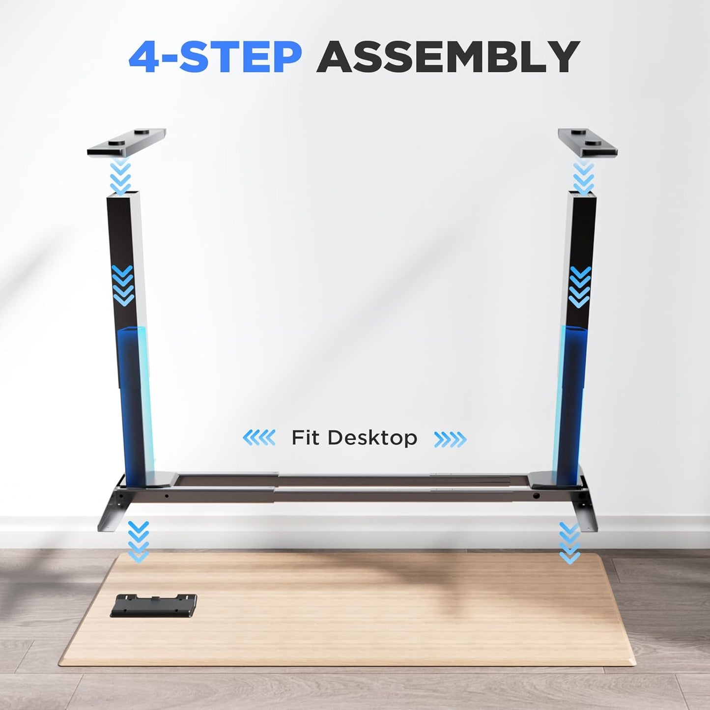Skiennix Dual Motor Electric Standing Desk Frame - Heavy Duty 300 lbs Capacity | 3 Memory Height Presets, Adjustable for 43.3"–63" Desktops, Black