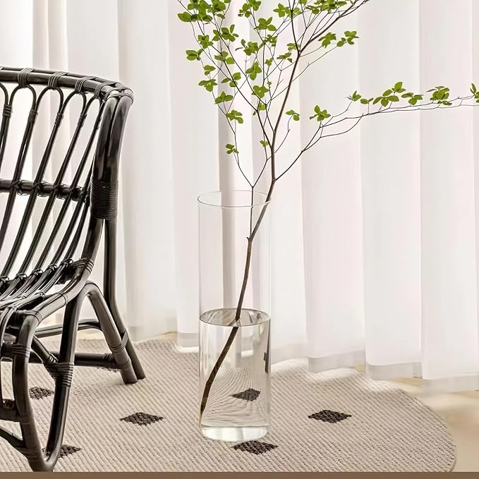 Olrla 2 Sets Tall Transparent Acrylic Flower Vase Height 15.75'', Shatter-Proof Clear Cylinder Vase for Tall Branches Flowers