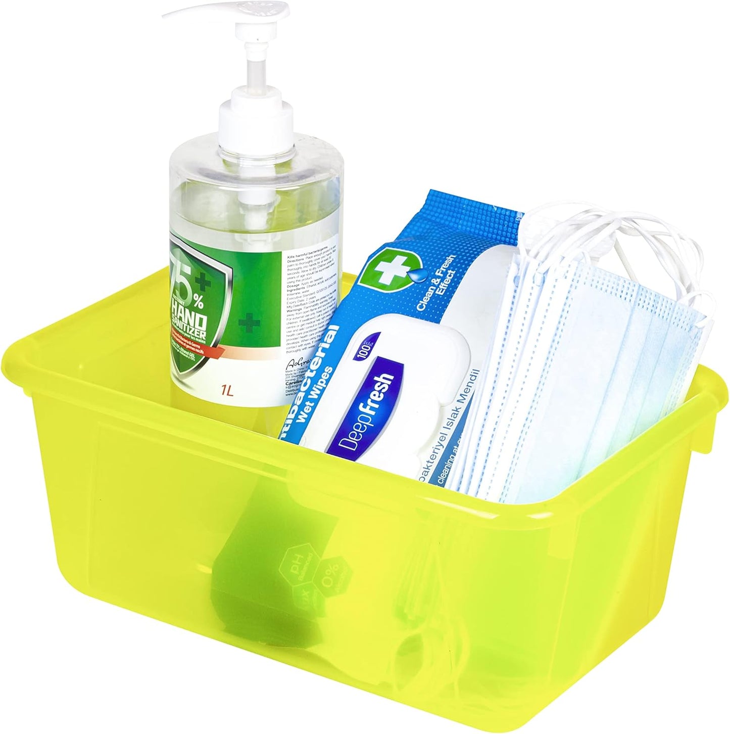 Storex Small Cubby Bin - Candy Yellow, 12.2 x 7.8 x 5.1 Inches, Set of 5 for Organized Storage