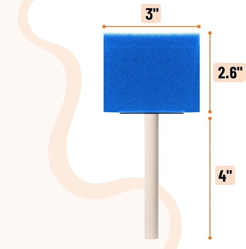 Bates Foam Paint Brushes - 24 Pack of 3" Blue Sponge Brushes for Effortless Painting