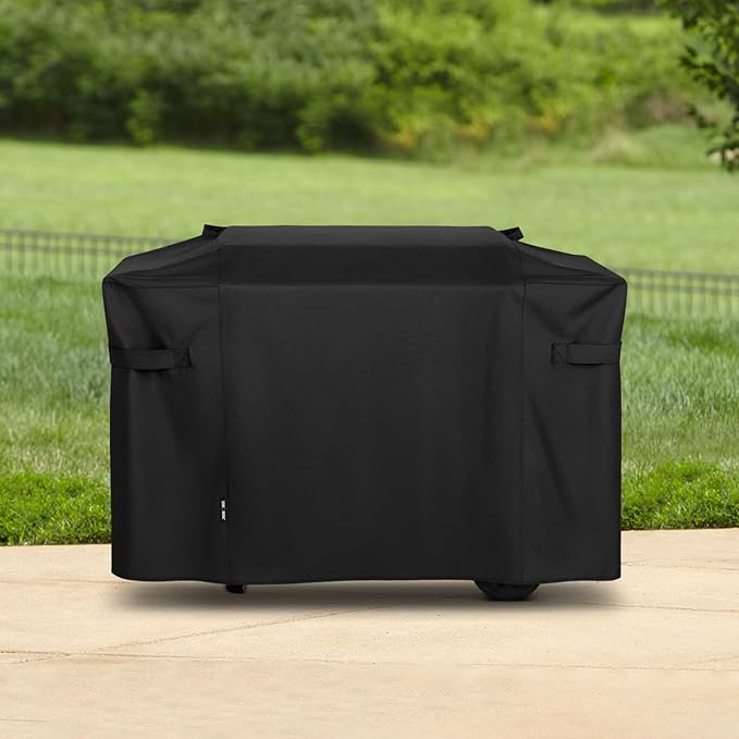 Unicook Griddle Cover Compatible with Weber 28 Inch Gas Griddle, 55" Grill Cover Compared to Weber 7771, Heavy Duty Waterproof 3 Burner Flat Top BBQ Protector with Hood, All Weather Protection, Black