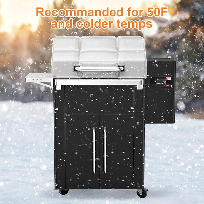 Grill Blanket for Traeger Silverton 620 Wood Pellet Grill, Thermal Insulation Blanket for Trager 620 Smoker, for Traeger TFS62GVF Smoker Insulated Blanket for Winter Cooking