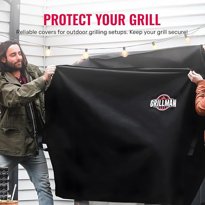Grill Cover by Grillman, Black, 30 Inch, BBQ Outdoor Grill Covers, Charcoal & Gas Grills, Waterproof, Rip-Proof, Weather-Resistant, Anti-UV, Barbecue Cover for Weber, Genesis, Charbroil, Nexgrill, etc