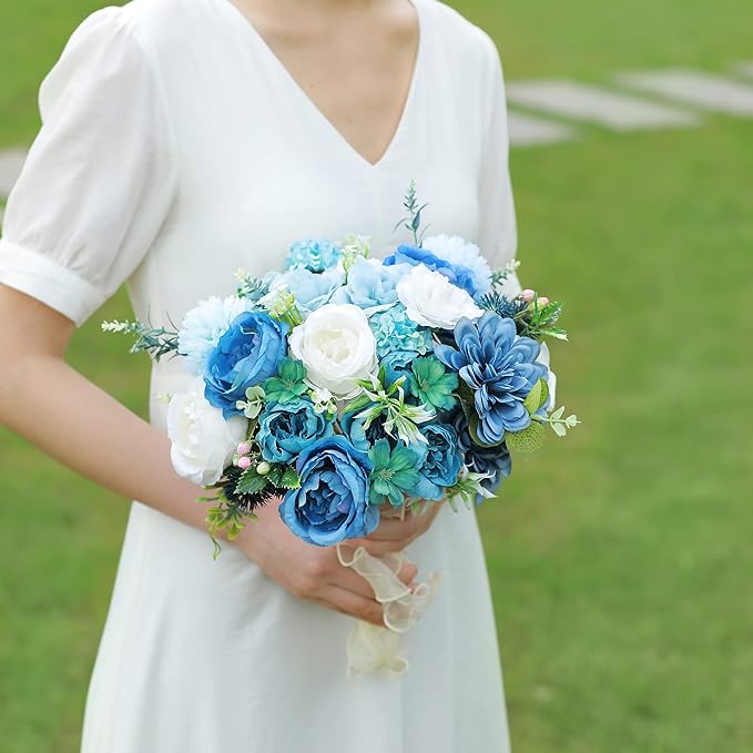 Artificial Flowers Combo, Fake Flowers for DIY Tables Centerpieces Baby Shower Bridal Shower Wedding Bouquet Arrangements Party Candle Holder Cake Decor Flower Home Decorations