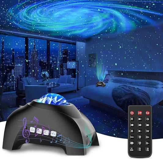 Galaxy Projector, CIMELR Star Projector Night Light with Bluetooth Speaker, White Noise Machine, Remote Control - Northern Lights Aurora Projector for Bedroom, Room Decor, Party, Gift for Kids Adults