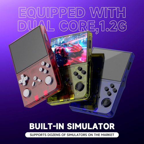 R40 Retro Handheld Game Console - Open Source System with 3.5" IPS Screen & 18,000+ Games | 128GB TF Card, Blue
