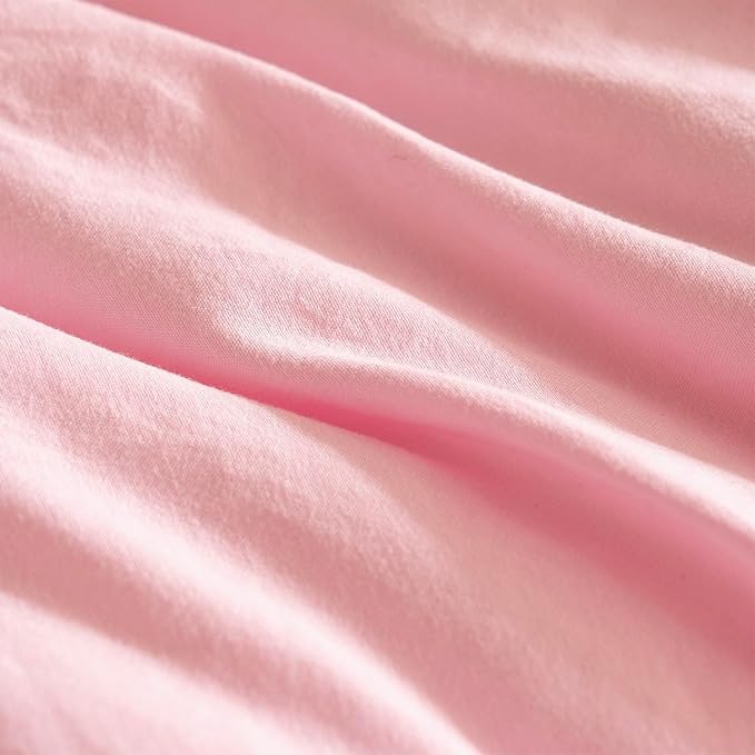 Pink Comforter Set Queen 3 Pieces Soft Bedding Bright Comforter Queen Light Pink Style Lightweight Comforter Set for All Seasons 1 Comforter and 2 Pillowcases