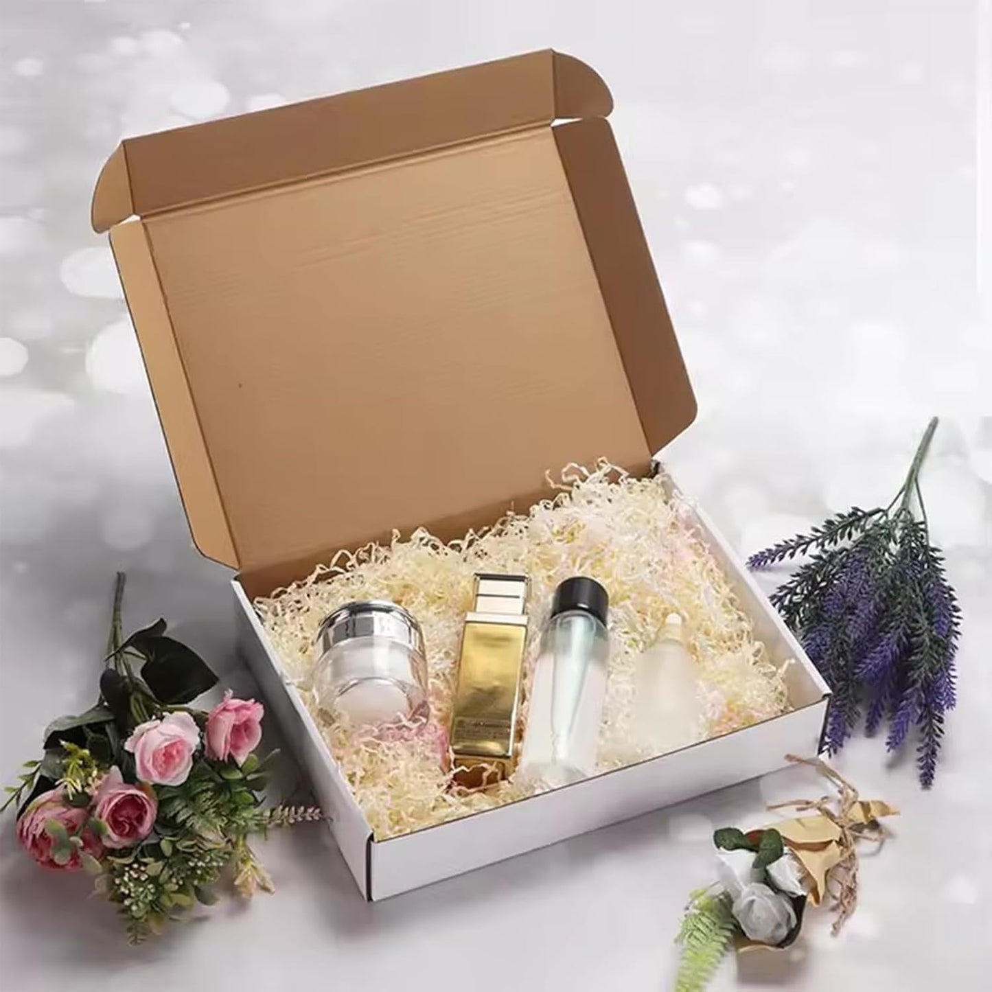50 Pack Small Shipping Boxes - White Corrugated Cardboard Packaging for Small Businesses | 6x4x3 Inches