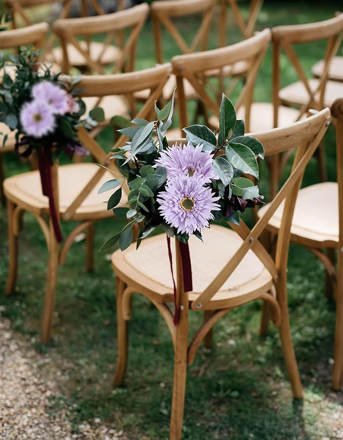 Artificial Gerbera Daisies 12pcs Purple Daisy Artificial Flowers Fake Silk Flowers with Stems for Floral Arrangements Home Wedding Dining Table Party Garden Decor(Purple)