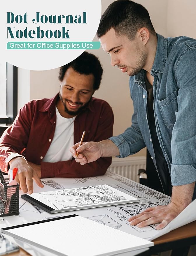 Zaviko Dotted Paper 8.5 x 11, 6 Pack Dot Grid Paper Pad, 30 Sheets Per Pad Dotted Journal Notepad 8.5 x 11, Easy Tear-Off 5x5 Dots Journal Paper Pads for Office, School