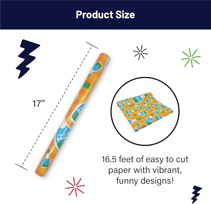 GOOFBALLS Hilarious Wrapping Paper Roll – Funny Gift Wrap for Birthdays, Holidays, White Elephant, Gag Gifts - Ranch Dressing