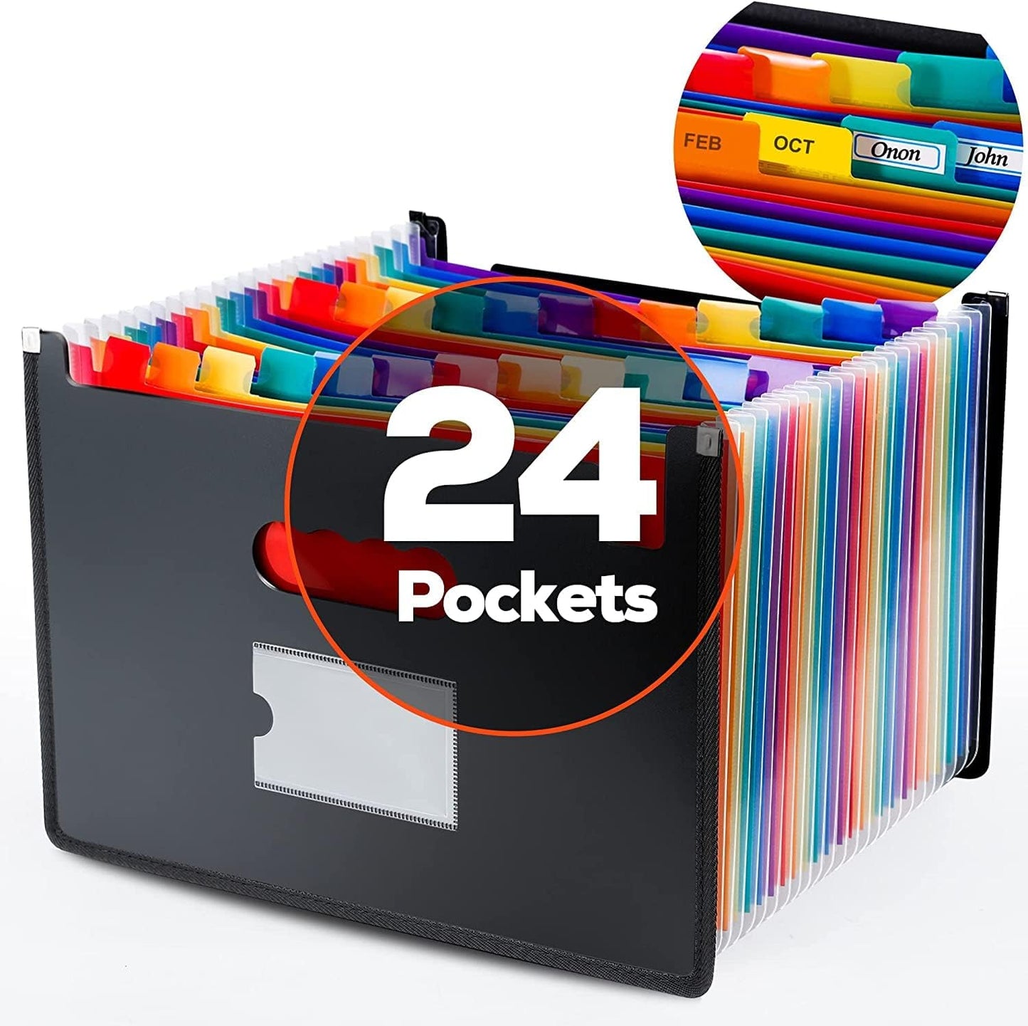Skiennix Ultra-Large Accordion File Organizer - 24 Pocket Expanding Folder for Legal/Letter/A4 Paper