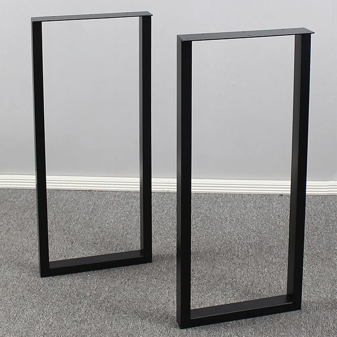 MBQQ Rustic Decor Rectangle Table Legs, 35" H x 15" W, Heavy Duty Metal, Dining & Desk, Industrial Modern, DIY Bench Legs