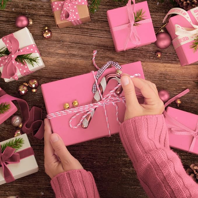 NEBURORA 120 Sheets Hot Pink Wrapping Tissue Paper - 14 x 20 Inches, Bulk Pack for Gift Bags, Wedding, Baby Shower, Valentine's Day Decor