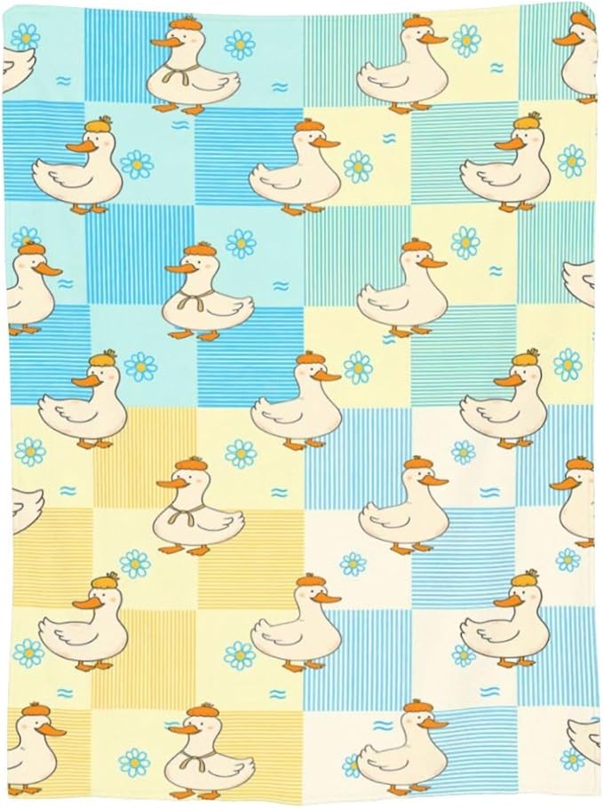 Funny Duck Blanket Cute Duck Throw Blanket Soft Cozy Fleece Fuzzy Stuffed Plush Flannel Gifts for Girls Women Boys Kids Adults 40''x50''