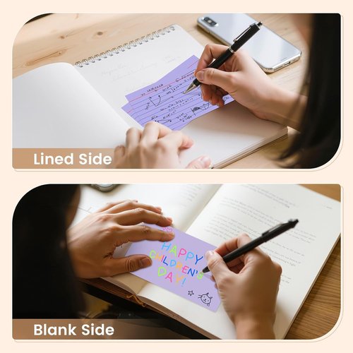 Index Cards - 3x5 Inch Ruled Purple Flash Cards | 300 Sheets for Studying & Organization