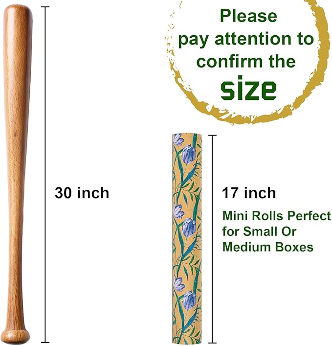 MAYPLUSS Floral Kraft Wrapping Paper Roll - 17Inch x 33Feet - Elegant Tulip Gift Wrapping Paper Watercolor Flower Gift Wrap Paper for Birthday, Mothers Day, Bridal Shower, Engagement, Valentine's Day