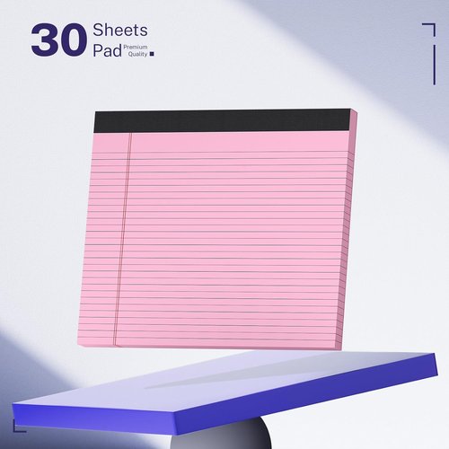 AILZFEI Wide Legal Pads - 3 Pack Pink College Ruled Notepads | 11" x 9.5", 30 Sheets Each, Perforated