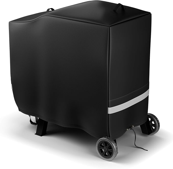 Hisencn Grill Cover for Recteq Bullseye RT-B380 RT-B380X Wood Pellet Grill Smoker, Heavy Duty Waterproof Grill Cover with Reflective Strips, Moisture Proof Vents and Adjustable Drawstring, Outdoor BBQ